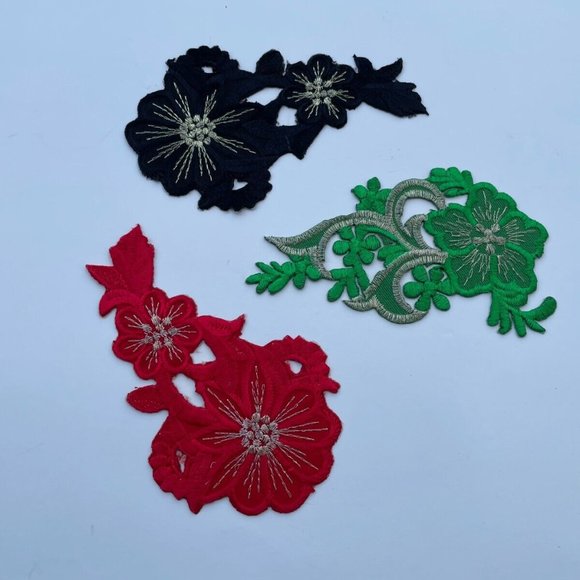 Iron On Patches Multi Color Flower Embroidery Patches for Clothes Jacket Lot 3 - Picture 6 of 9